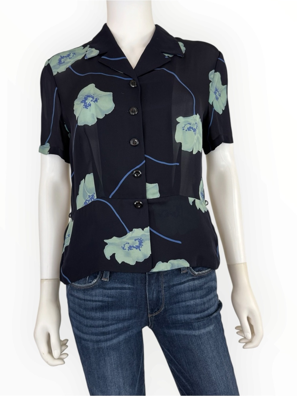 Vintage Carlisle 100% Silk Floral Print Top Size 2 R1130